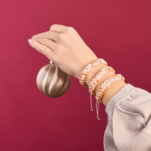 Rose Chrome x Caramel | Glitter Glass Double Bracelet